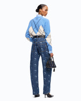 Jeans with all-over Love Birds logo - | Pinko