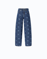 Jeans with all-over Love Birds logo - Blue | Pinko