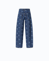 Jeans with all-over Love Birds logo - Blue | Pinko