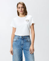 T-shirt with crystal-embroidered Love Birds logo - | Pinko