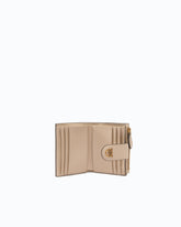 Small smooth leather wallet with logo - | Pinko