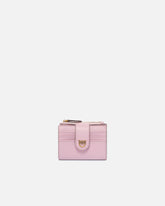 Small smooth leather wallet with logo - Light Pink | Pinko
