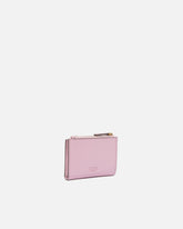 Small smooth leather wallet with logo - Light Pink | Pinko