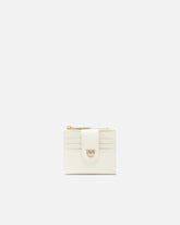 Small smooth leather wallet with logo - | Pinko
