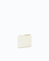 Small smooth leather wallet with logo - White | Pinko