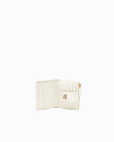 Small smooth leather wallet with logo - White | Pinko