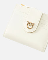 Small smooth leather wallet with logo - | Pinko