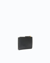 Small smooth leather wallet with logo - Black | Pinko