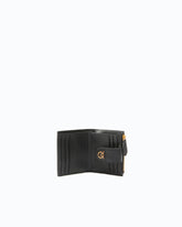 Small smooth leather wallet with logo - Black | Pinko