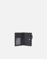 Compact small wallet in smooth leather with logo - Black | Pinko