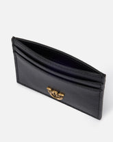 Leather card holder with Love Birds logo - Black | Pinko