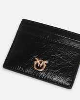 Kartenetui aus glänzendem Leder mit Logo - | Pinko