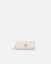 Rectangular Monogram leather wallet with strap - | Pinko