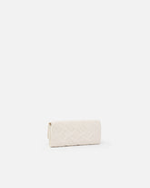 Rectangular Monogram leather wallet with strap - | Pinko