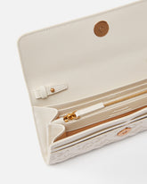 Rectangular Monogram leather wallet with strap - | Pinko