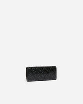 Rectangular Monogram leather wallet with strap - | Pinko