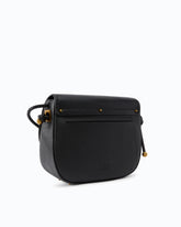 Large leather crossbody bag with knots - Black | Pinko