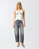 Grey denim balloon-fit jeans - | Pinko