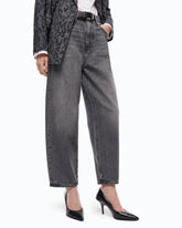 Grey denim balloon-fit jeans - Grey | Pinko