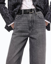 Grey denim balloon-fit jeans - Grey | Pinko