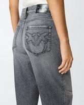 Grey denim balloon-fit jeans - Grey | Pinko
