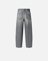Grey denim balloon-fit jeans - | Pinko