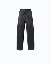 Balloon-fit jeans with leather-effect inserts - | Pinko