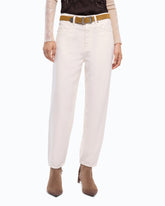 Egg-fit cotton bull trousers - | Pinko