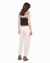 Egg-fit cotton bull trousers - | Pinko