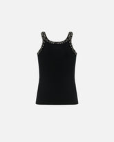 Ribbed top with bejewelled embellishment - | Pinko