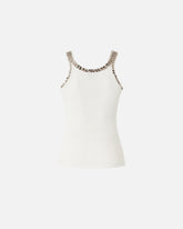 Ribbed top with bejewelled embellishment - | Pinko