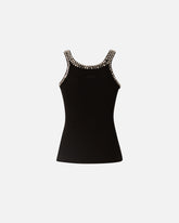 Ribbed top with bejewelled embellishment - Black | Pinko