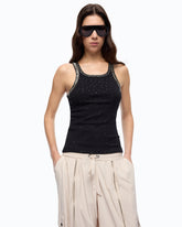 Top im Rippstrick mit Schmuckstickerei - | Pinko
