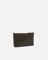 Flache Clutch aus Leder mit Logo Love Birds - Grau | Pinko