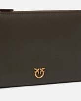 Flache Clutch aus Leder mit Logo Love Birds - | Pinko