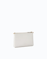 Flache Clutch aus Leder mit Logo Love Birds - Weiß | Pinko