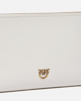 Flat leather clutch with Love Birds logo - | Pinko