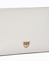Flat leather clutch with Love Birds logo - | Pinko