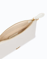 Flat leather clutch with Love Birds logo - | Pinko