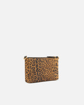 Small crossbody clutch in leopard-print suede - | Pinko