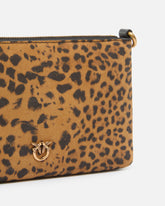 Small crossbody clutch in leopard-print suede - | Pinko