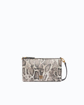 Mini Flat Horizontal crossbody clutch in python-print leather - | Pinko