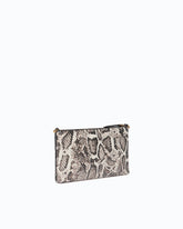 Mini Flat Horizontal crossbody clutch in python-print leather - | Pinko