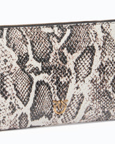Mini Flat Horizontal crossbody clutch in python-print leather - | Pinko