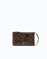 Mini Flat Horizontal crossbody clutch in python-print leather - | Pinko