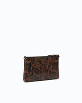 Mini Flat Horizontal crossbody clutch in python-print leather - | Pinko