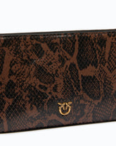 Mini Flat Horizontal crossbody clutch in python-print leather - | Pinko