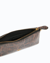 Mini Flat Horizontal crossbody clutch in python-print leather - | Pinko