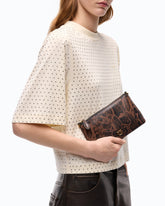Mini Flat Horizontal crossbody clutch in python-print leather - | Pinko