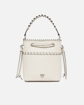 Small leather bucket bag with threads - | Pinko
